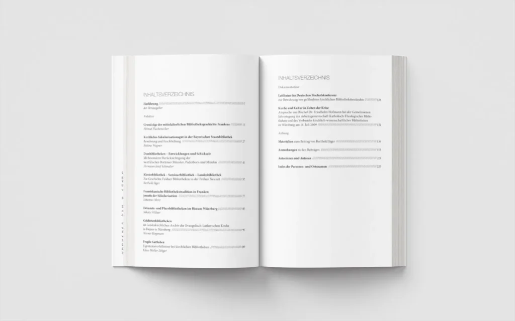Inhaltsverzeichnis des Buches "Kirchliche Buchbestände als Quelle der Kulturgeschichte"
