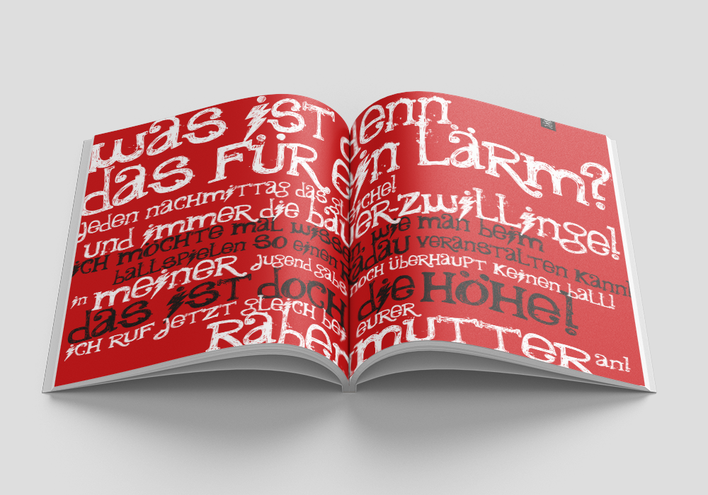 Aufgeschlagenes Magazin zum Thema "Präfixe" im Grafikdesign"